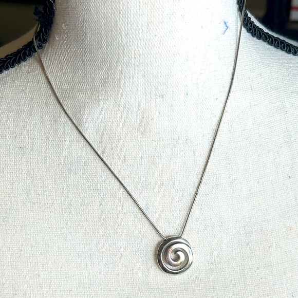 Brighton Jewelry - Brighton Vertigo Necklace Swirl Pendant Silver Plated